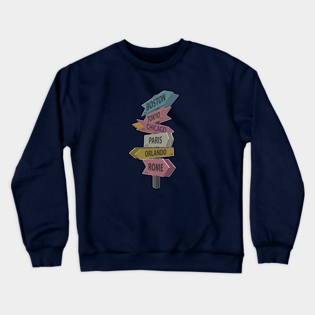 SID CAHUENGA SIGNPOST Crewneck Sweatshirt by Hou-tee-ni Designs